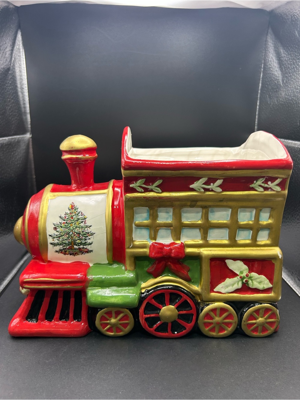 Spode Christmas Tree Train Planter Hand Painted #2372 Of 2500